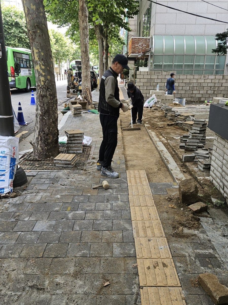 보도블럭 포장 시공 현장