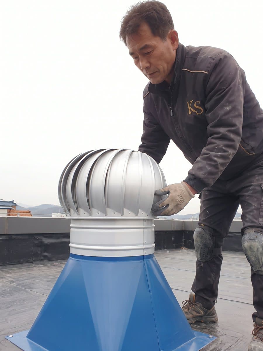 옥상환기 시공 현장